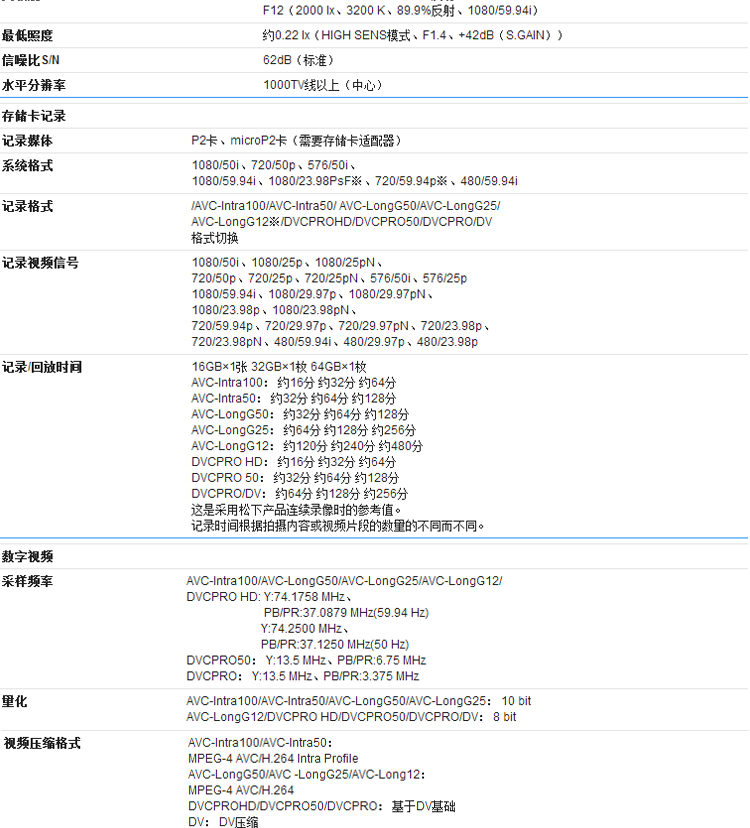 AJ-PX800MCH 松下广播级专业摄像机